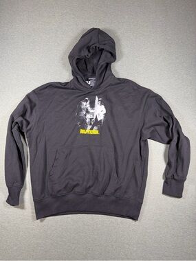 H&M Black Pulp Fiction Graphic Hoodie with Yellow Logo
